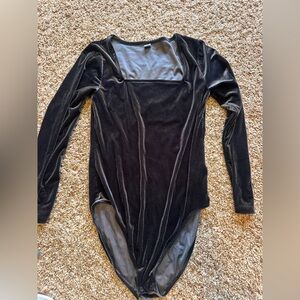 Old Navy Black Velvet Bodysuit